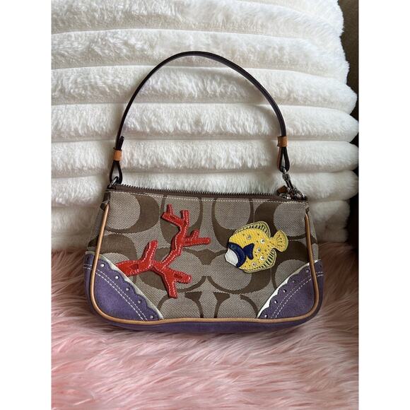 Coach Vintage Limited Edition Mini Hobo 1491 with Tropical Fish y2k - Picture 1 of 6